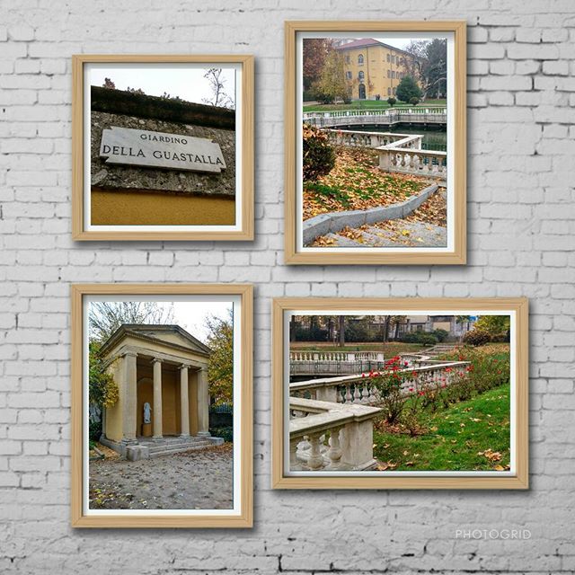 Крошечный парк Giardini Della Guastalla неподалёку от университета и Дуомо. Пруд, опавшие листья и трогательно продолжают цвести розы! #giardini #milan #milano #italia #italy #autumn #gloomyweather #collage