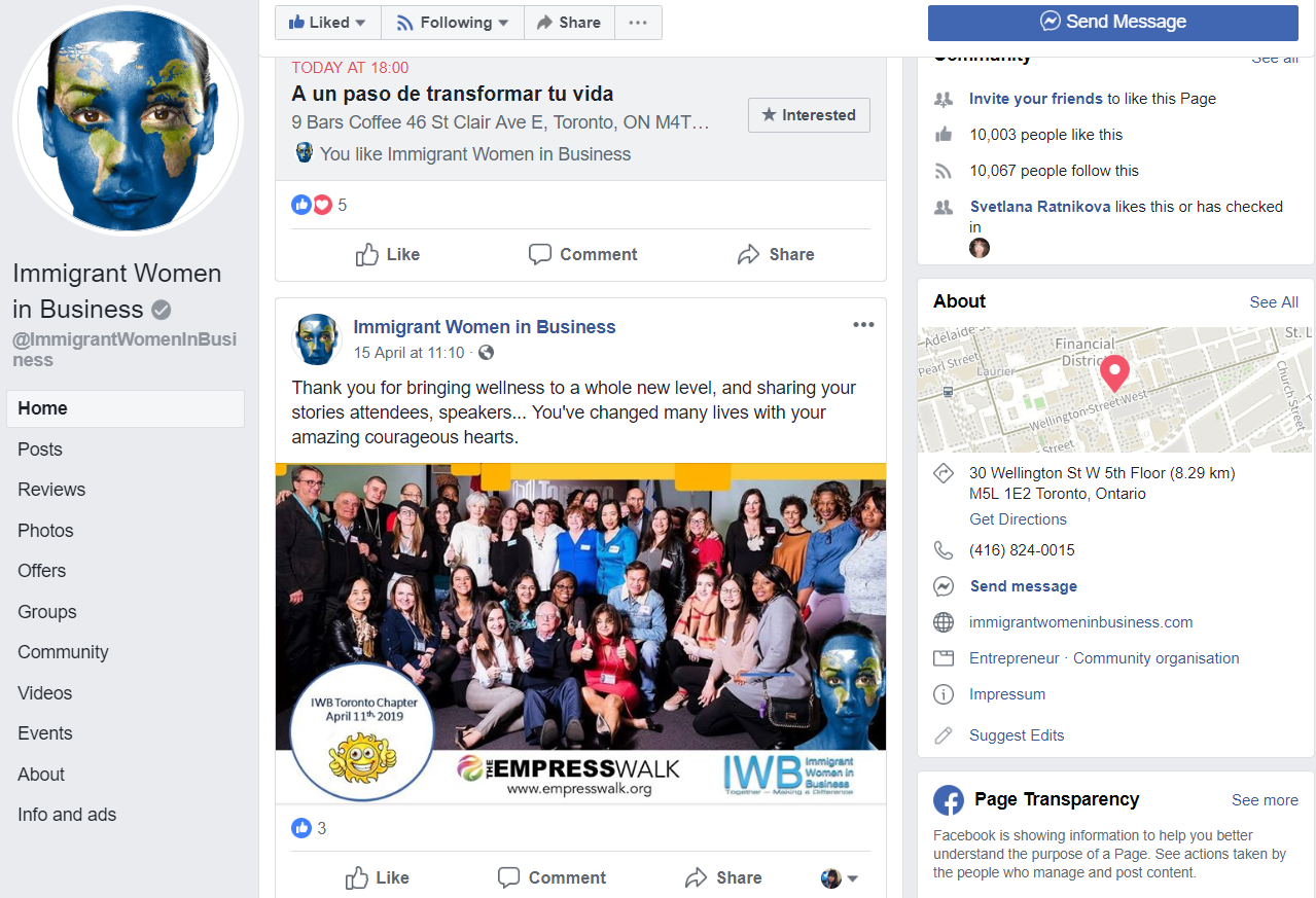 IWB - сообщество для женщин, иммигрировавших в Канаду и занимающихся развитием бизнеса